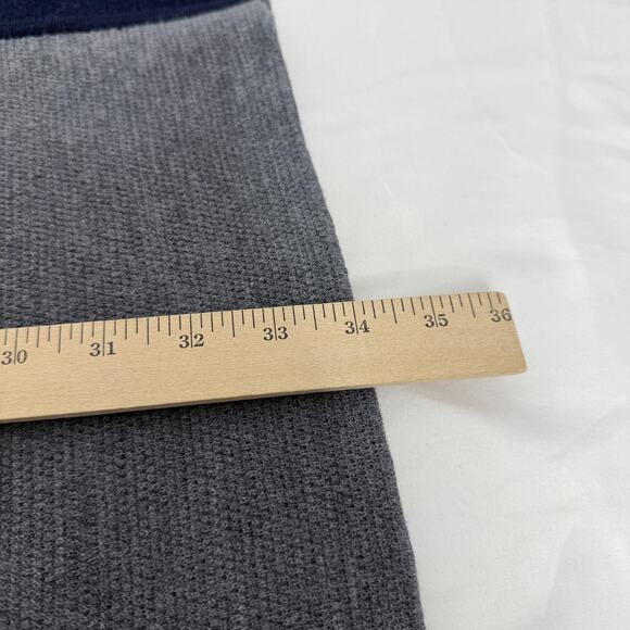 Talbots Sweater Womens Medium Petite Navy Gray Merino Wool Striped Cardigan - Picture 6 of 6